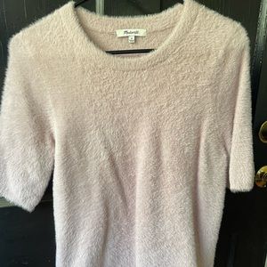 Blush Madewell fuzzy short sleeved shirt
